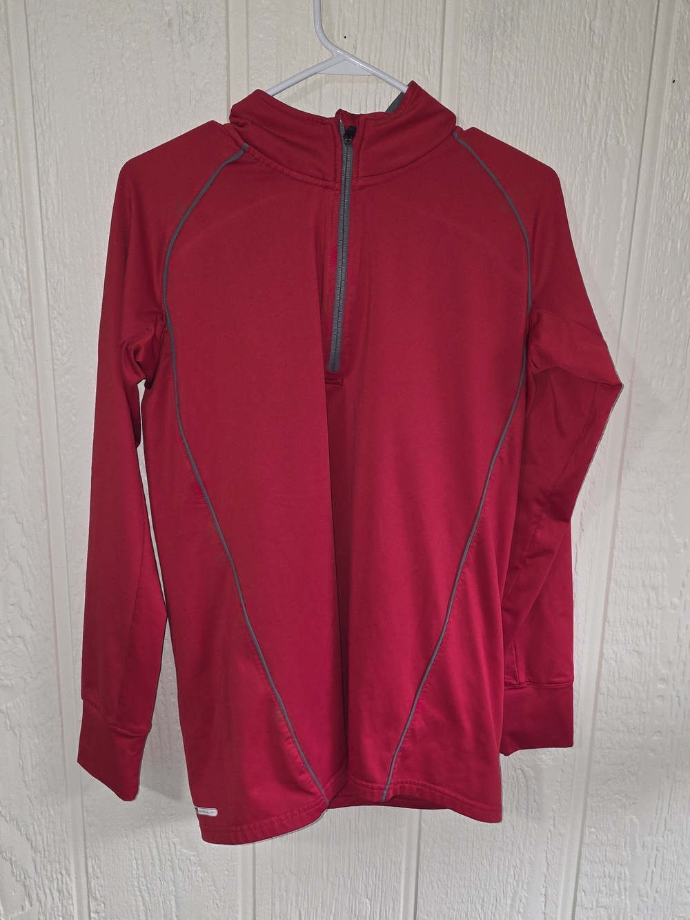 Men's Mizuno Red and Gray Performance Zip-Up Sweater, Size Large